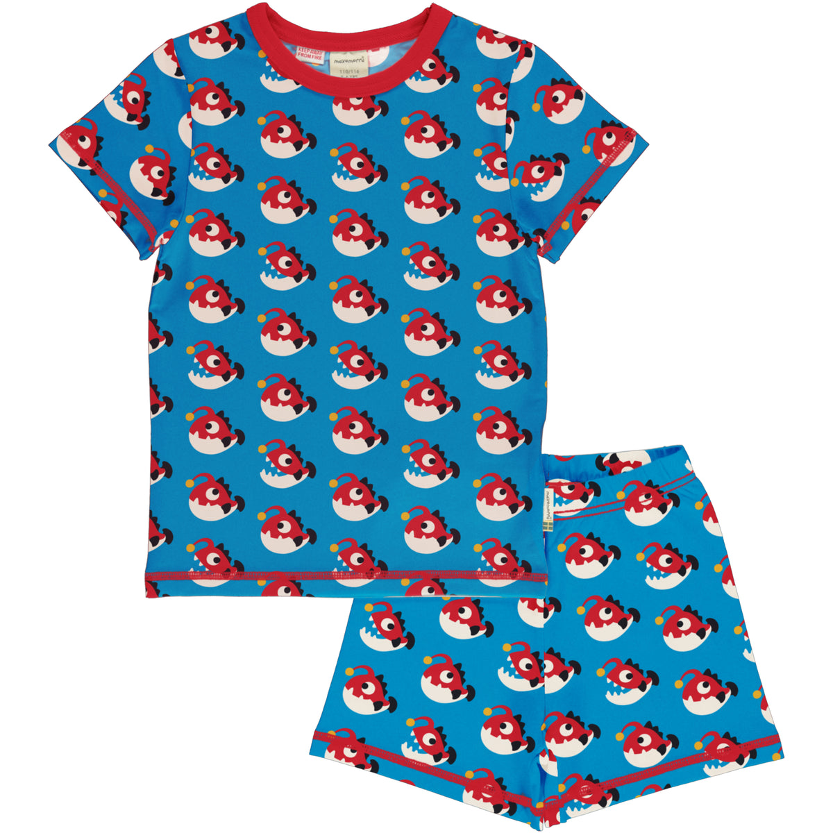 Maxomorra Pyjama Set Short Sleeve - Anglerfish