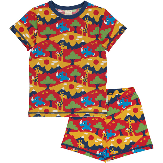 Maxomorra Pyjama Set Short Sleeve - Savanna