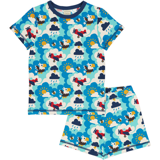 Maxomorra Pyjama Set Short Sleeve - Sky