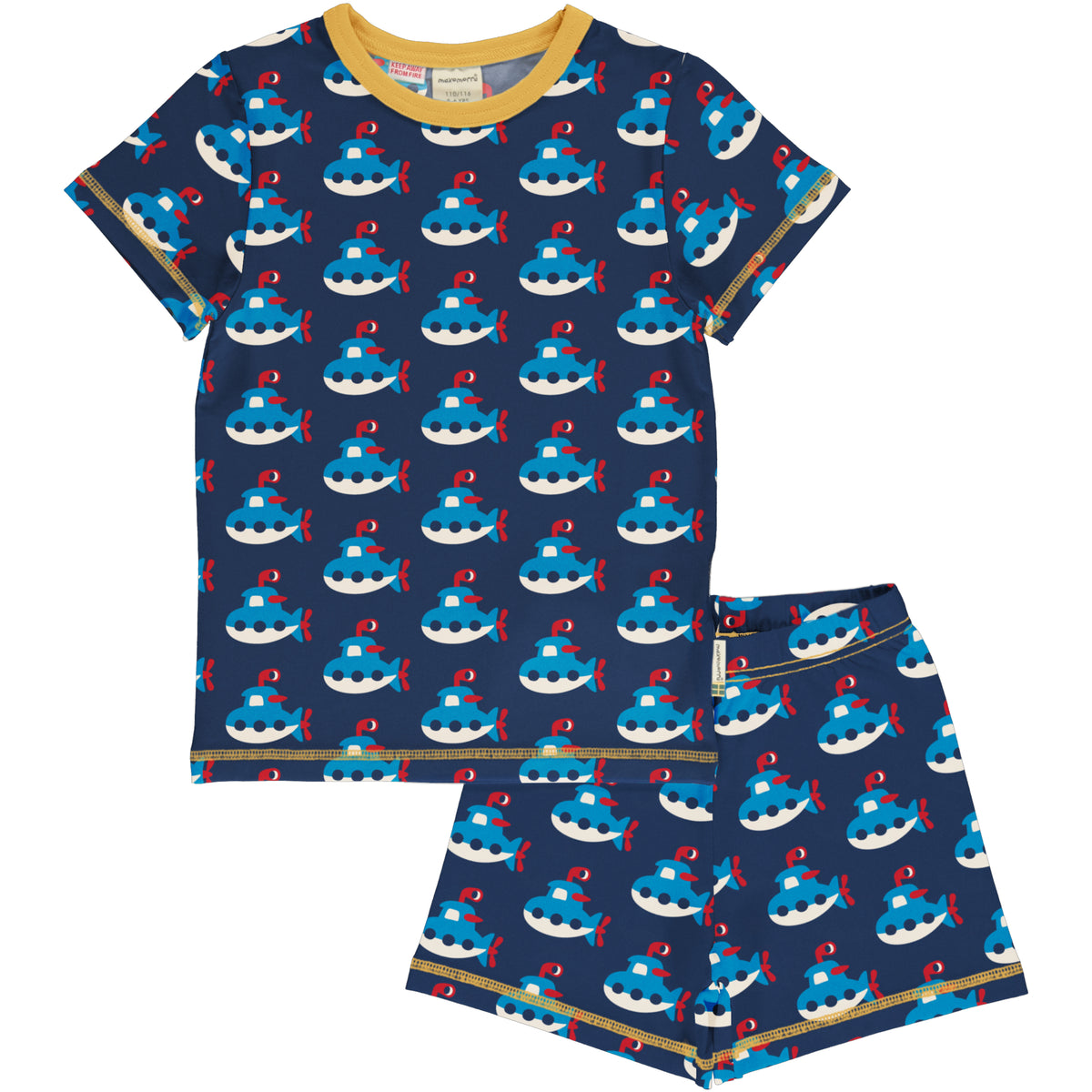 Maxomorra Pyjama Set Short Sleeve - Submarine