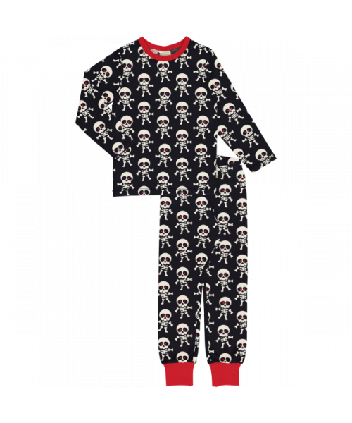 Maxomorra Pyjama Set Long Sleeve Scary Skeleton