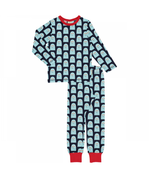 Maxomorra Pyjama Set Long Sleeve Spooky Ghost
