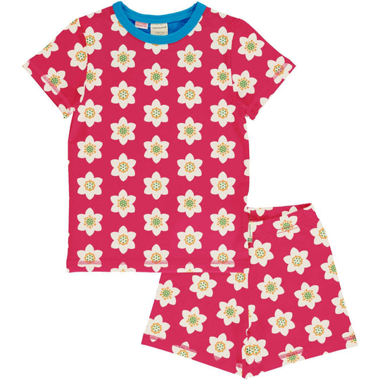 Maxomorra Pyjama Set Short Sleeve Party Anemone