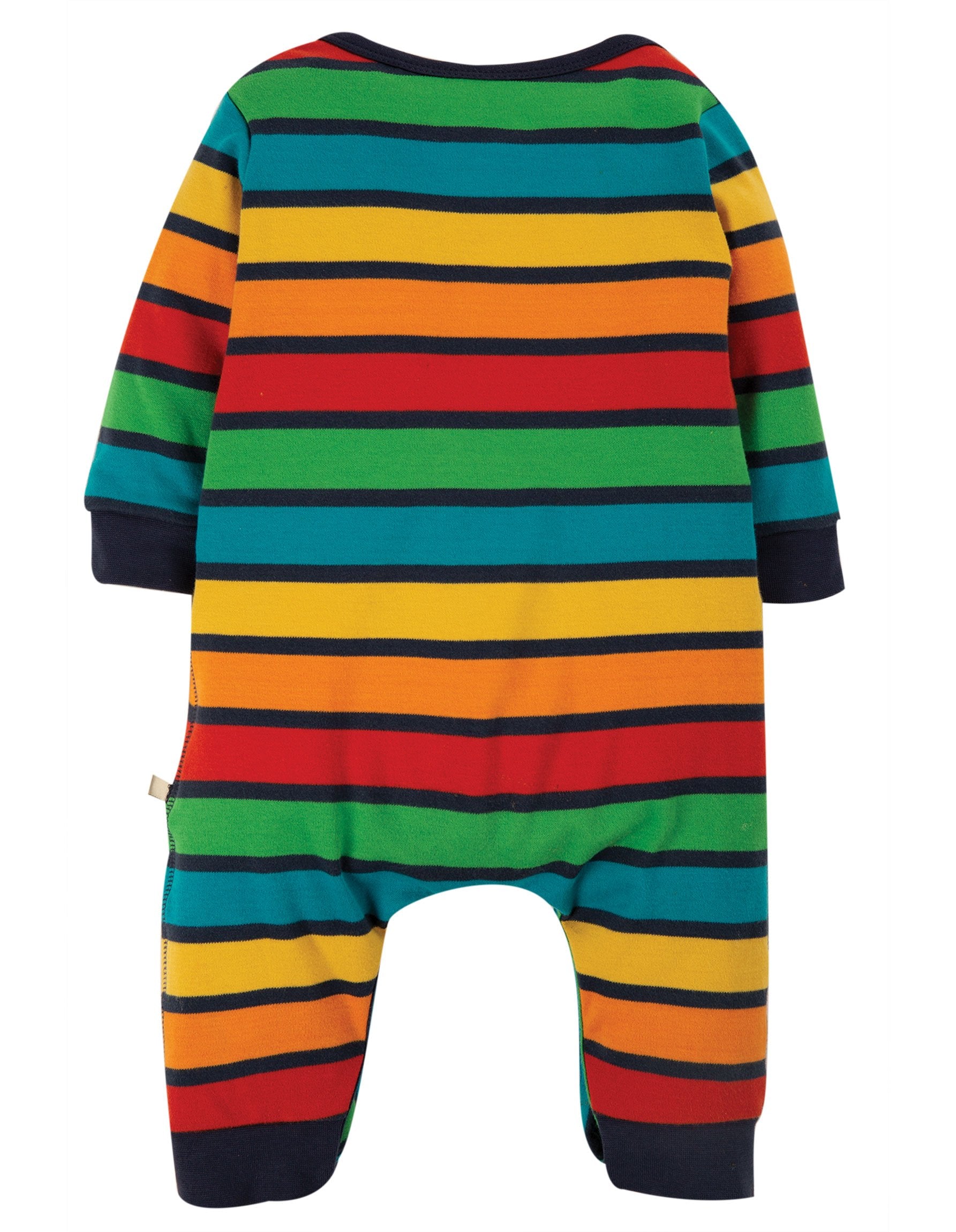 Frugi  Charlie Romper Bumble Rainbow Stripe/Sheep