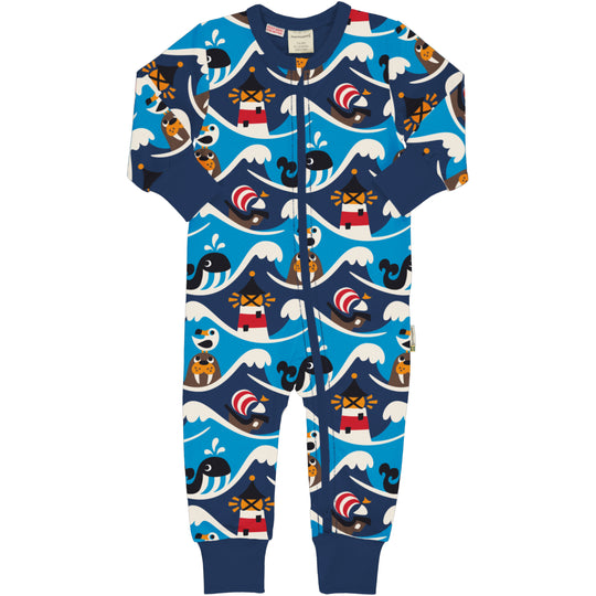 Maxomorra Rompersuit Long Sleeve - Ocean
