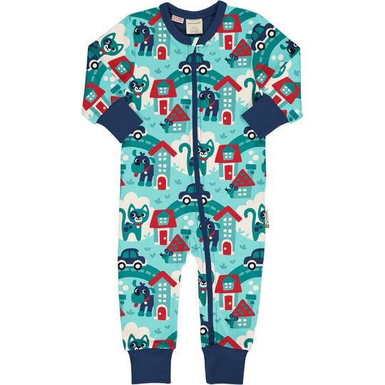 Maxomorra Rompersuit Long Sleeve - Town