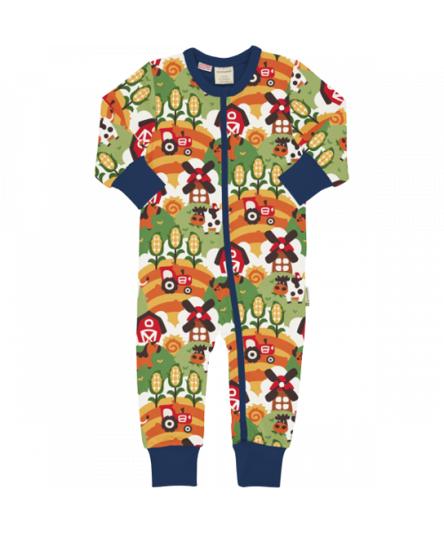 Maxomorra Rompersuit Long Sleeve - Farm Life