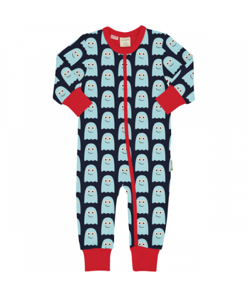 Maxomorra Rompersuit Long Sleeve - Spooky Ghost