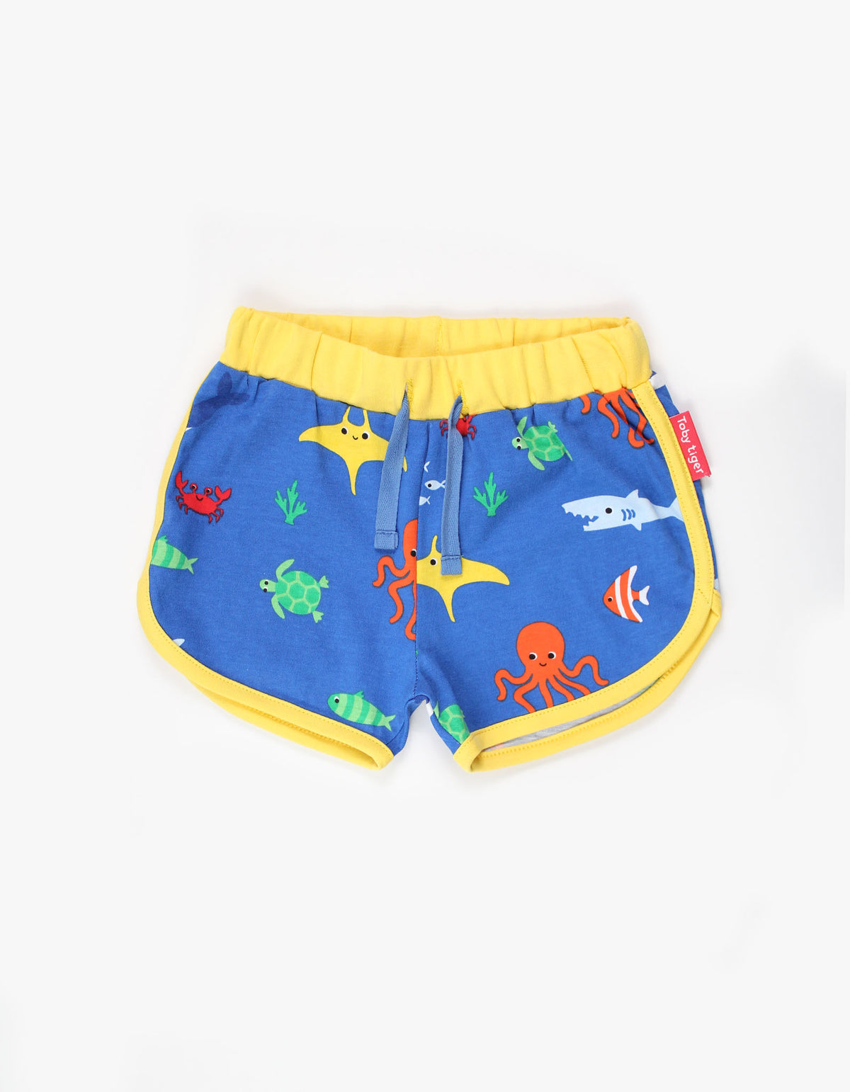 Toby Tiger Sealife Organic Runner Shorts in gentle organic cotton at The Thrifty Stork
