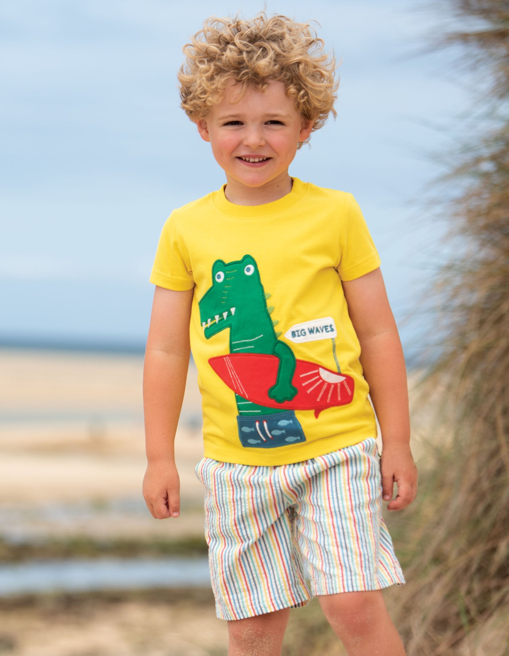 Frugi Akiara Shorts Multi Seersucker Stripe