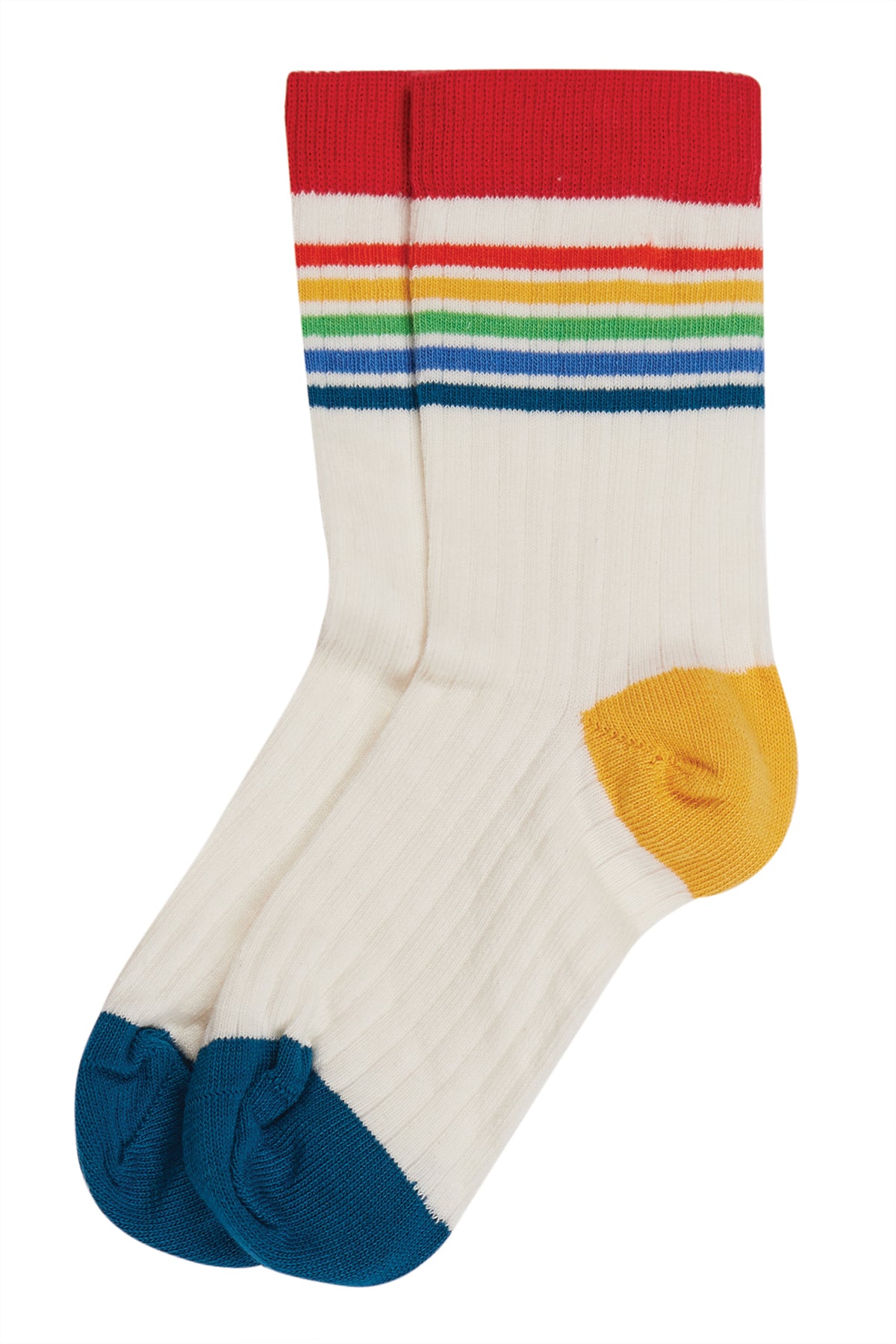 Frugi Raleigh Rib Socks - Red/Mountain (2 Pack)