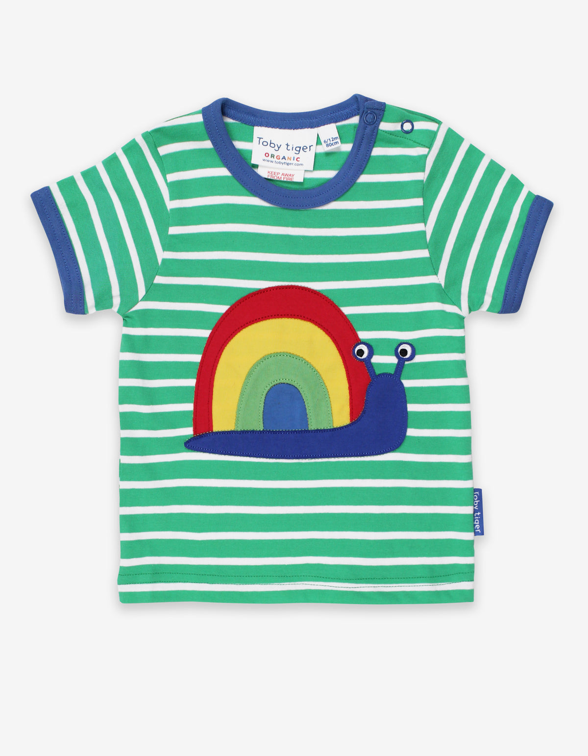Toby Tiger Organic T-Shirt Short Sleeve - Snail Applique