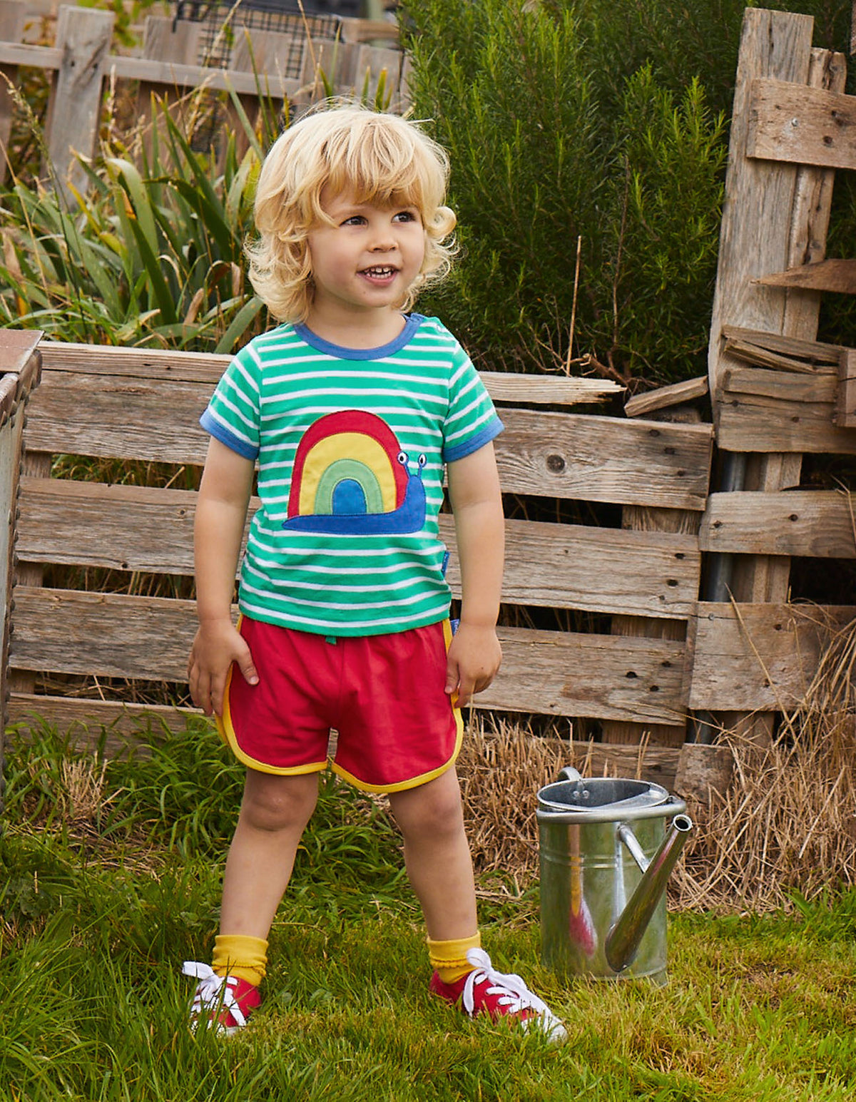 Toby Tiger Organic T-Shirt Short Sleeve - Snail Applique
