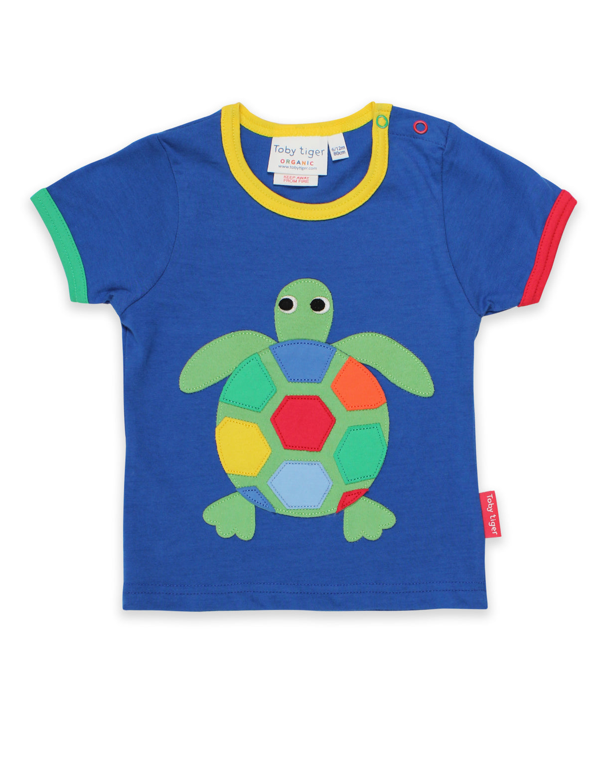 Toby Tiger Organic T-Shirt Short Sleeve - Turtle Applique