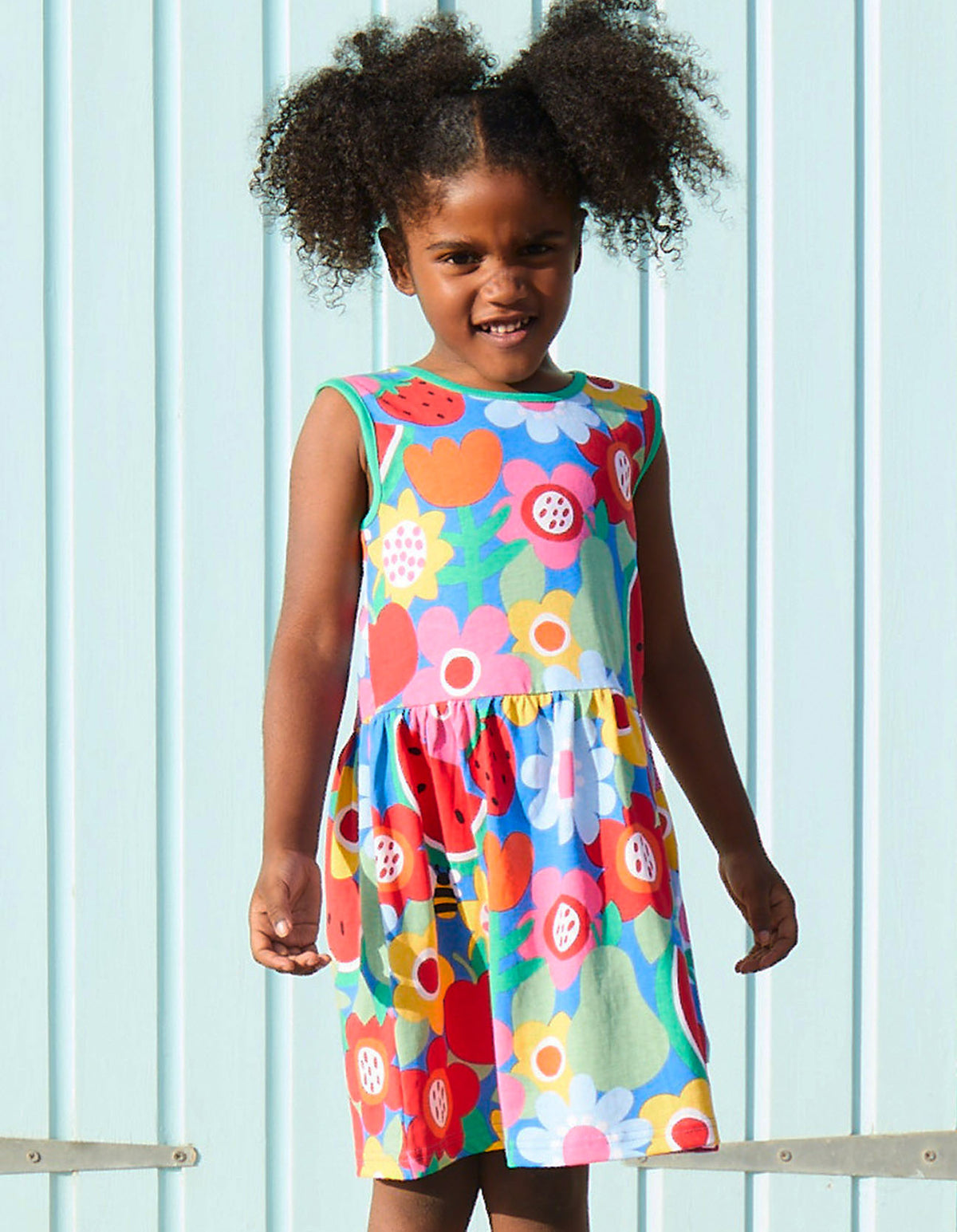 Toby Tiger Organic Summer Dress Sleeveless - Fruit Flower