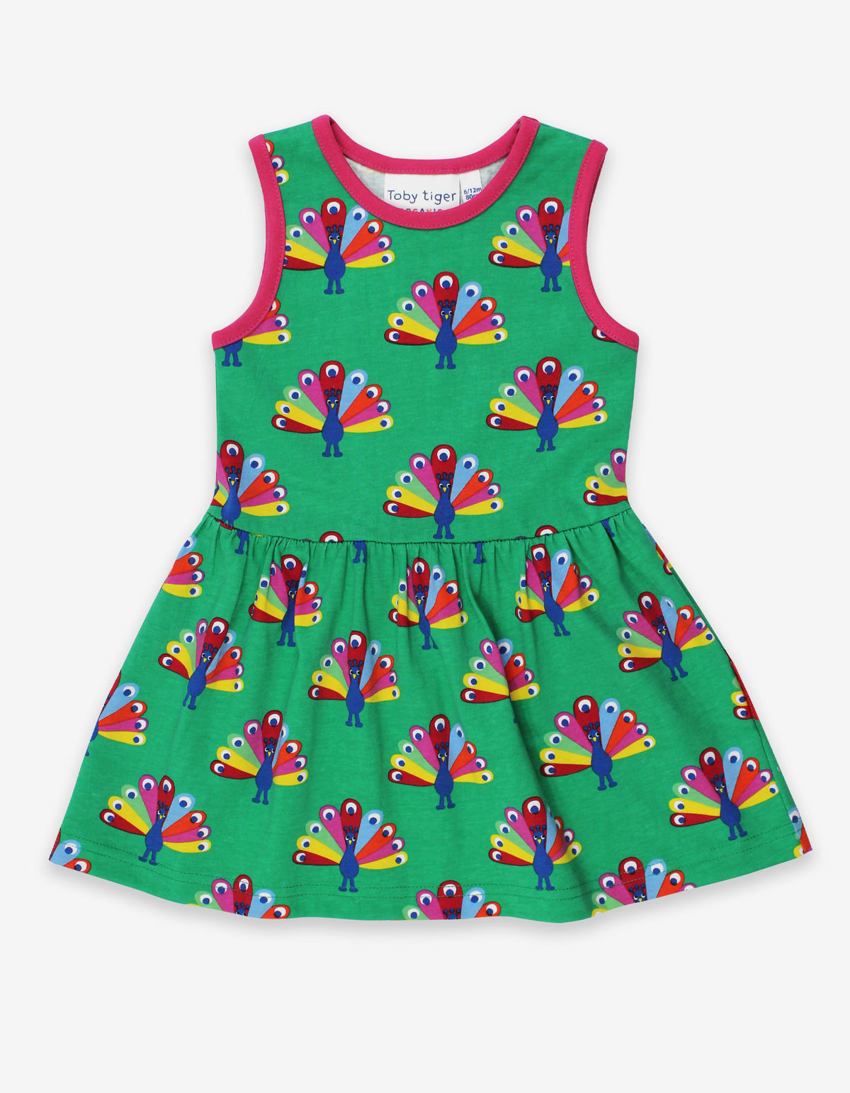 Toby Tiger Organic Summer Dress Sleeveless - Peacock