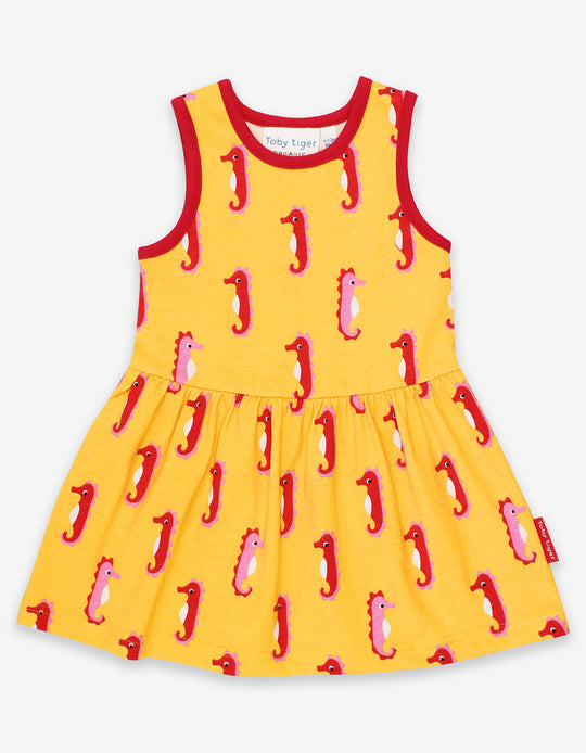 Toby Tiger Organic Summer Dress Sleeveless - Seahorse