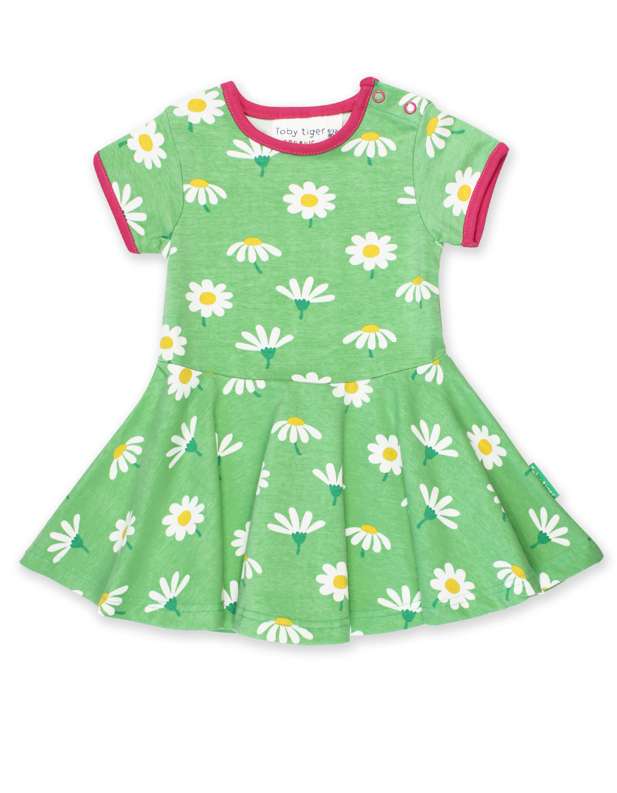 Toby Tiger Organic Skater Dress Short Sleeve - Daisy