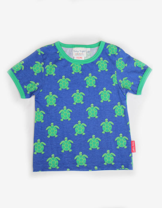 Toby Tiger Organic Short Sleeve - Turtle Print