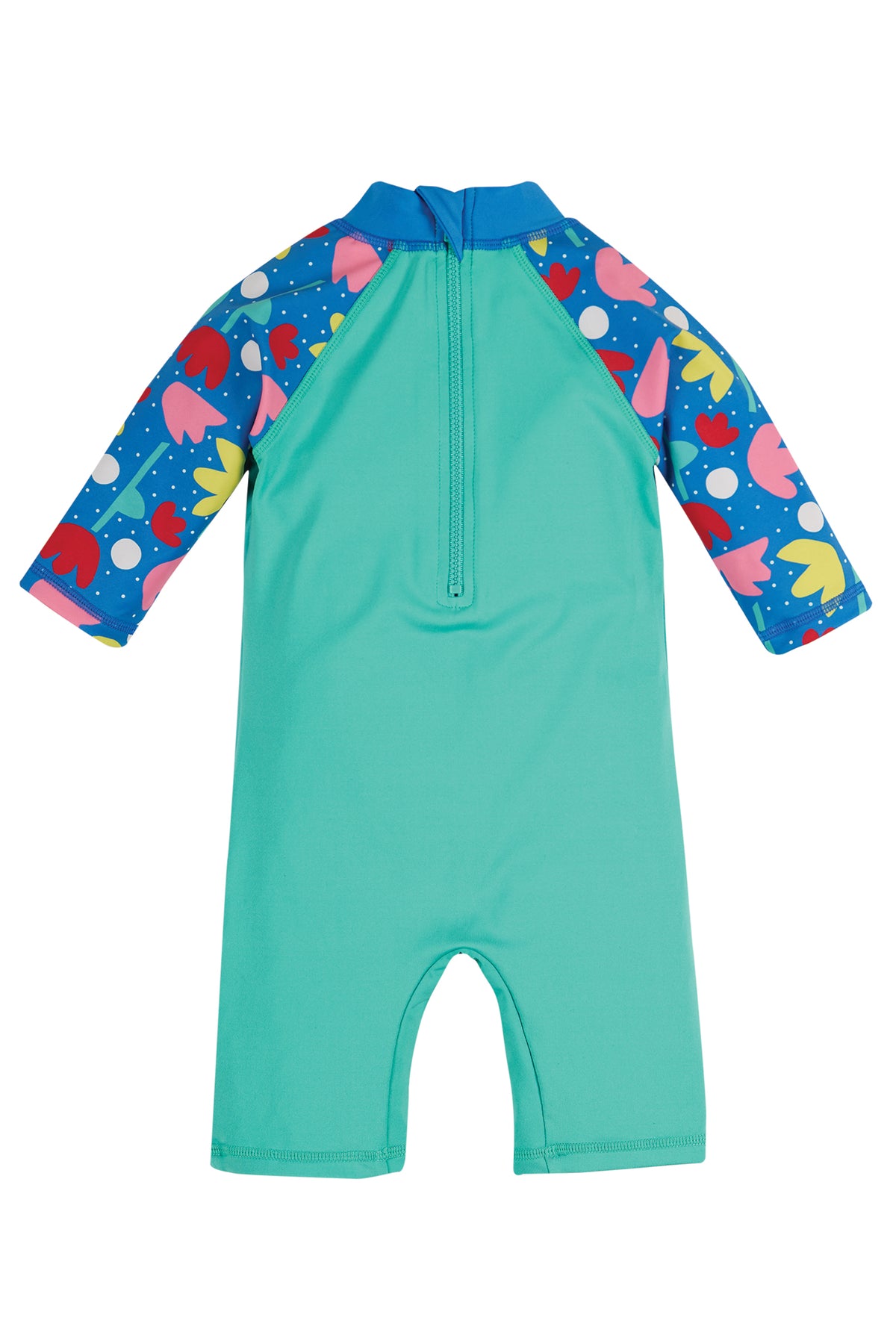 Frugi Little Sun Safe Suit - Pacific Aqua/Elephant