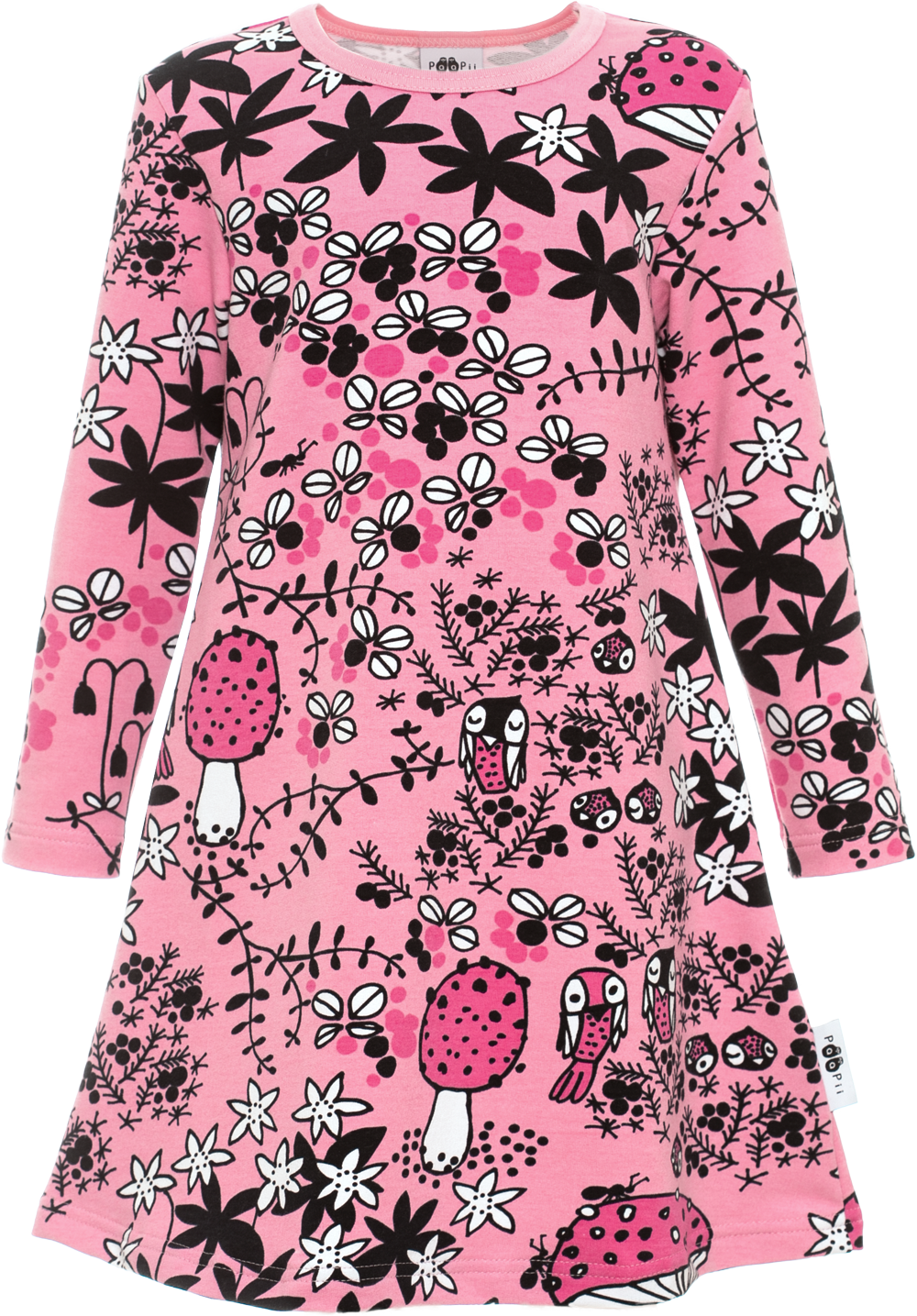 PaaPii Sara Sweatshirt Dress Long Sleeve - Mosspath Light Pink/Pink