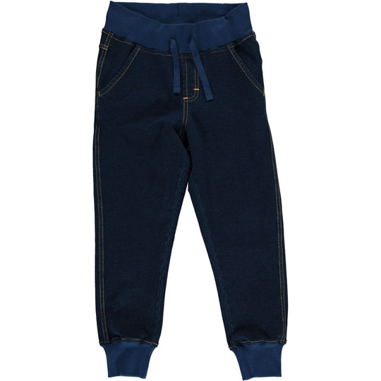 Maxomorra Denim Sweatpants - Solid Indigo