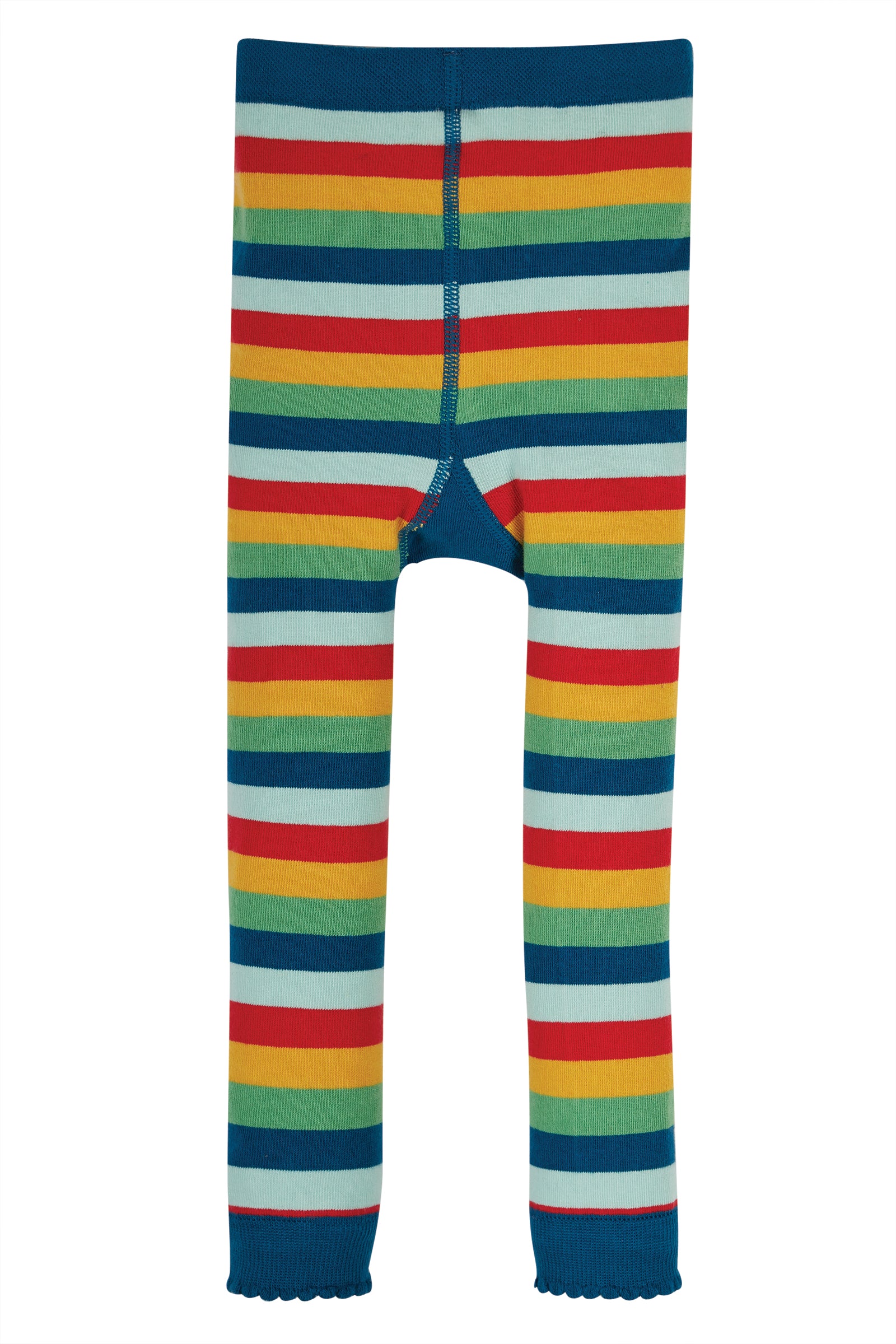Frugi Little Knitted Leggings - Rainbow/Fire Engine