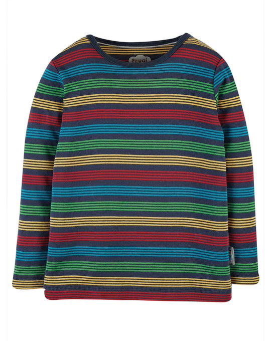 Frugi Favourite T-Shirt Long Sleeve - Tobermory Rainbow Stripe