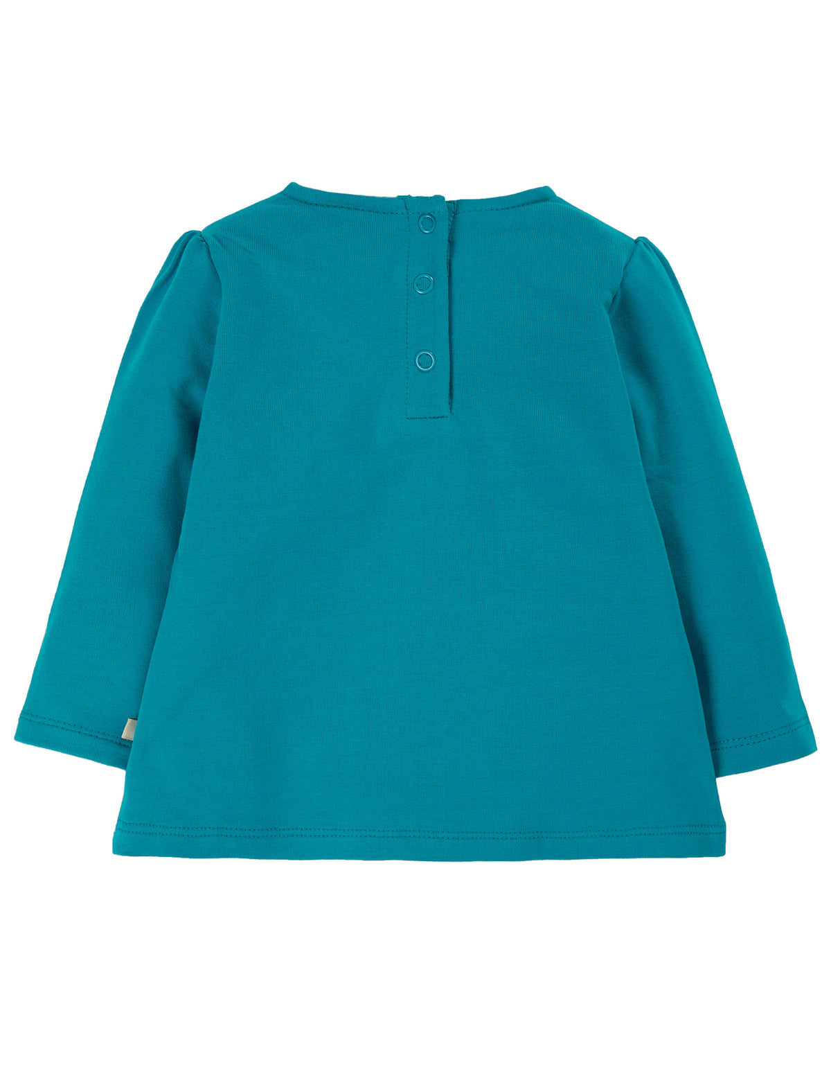 Frugi Little Alana Top Long Sleeve - Tobermory Teal/Hedgehog Applique