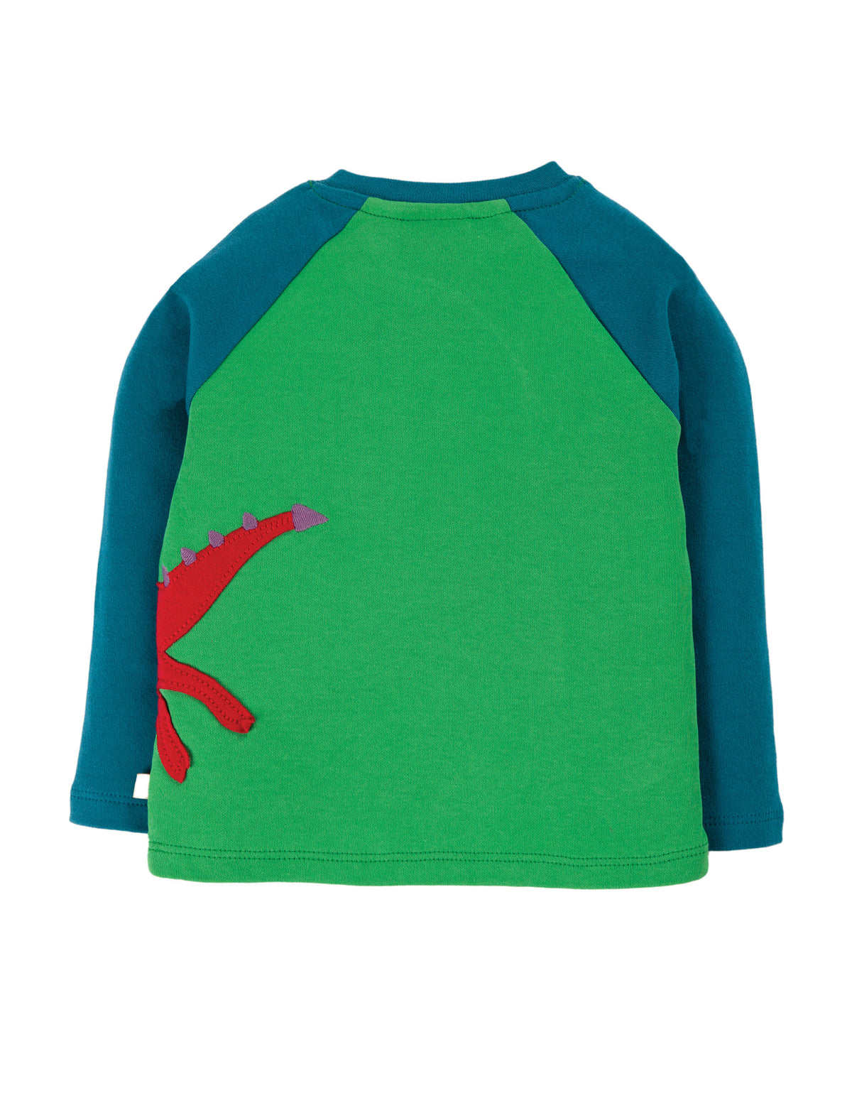 Frugi Little Albert Top Long Sleeve - Glen Green Dragon Applique