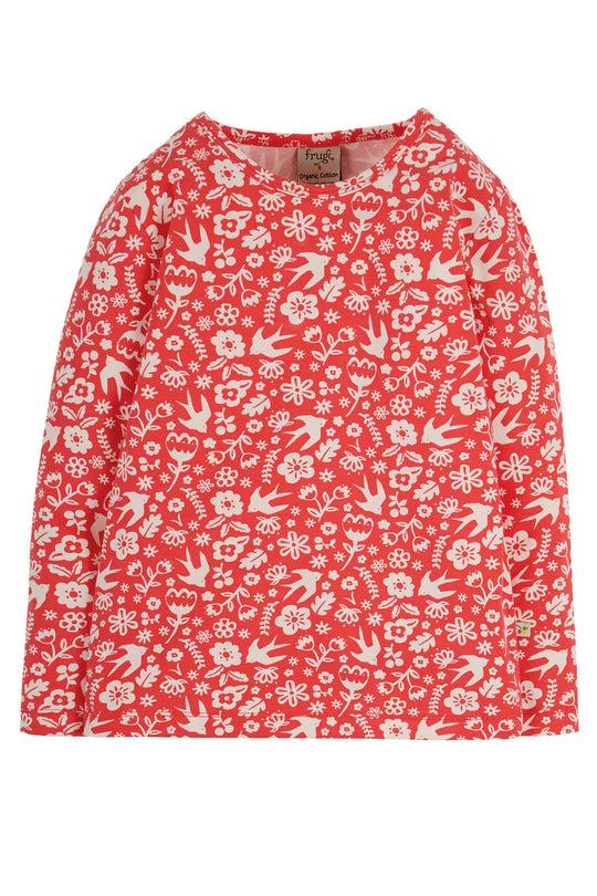 Frugi Bryher Top Long Sleeve - Watermelon Bloom
