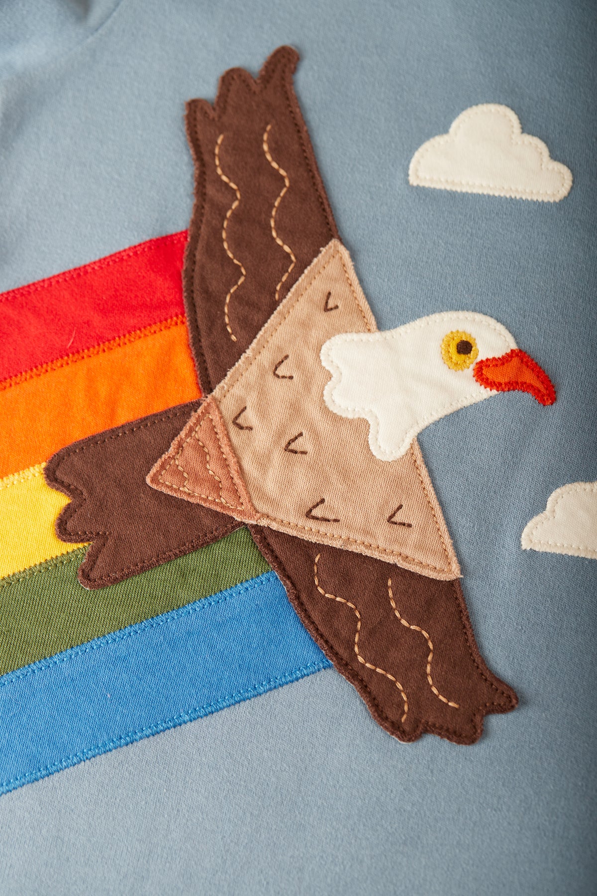 Frugi Carsen T-Shirt Short Sleeve - Abisko Sky/Eagle Applique
