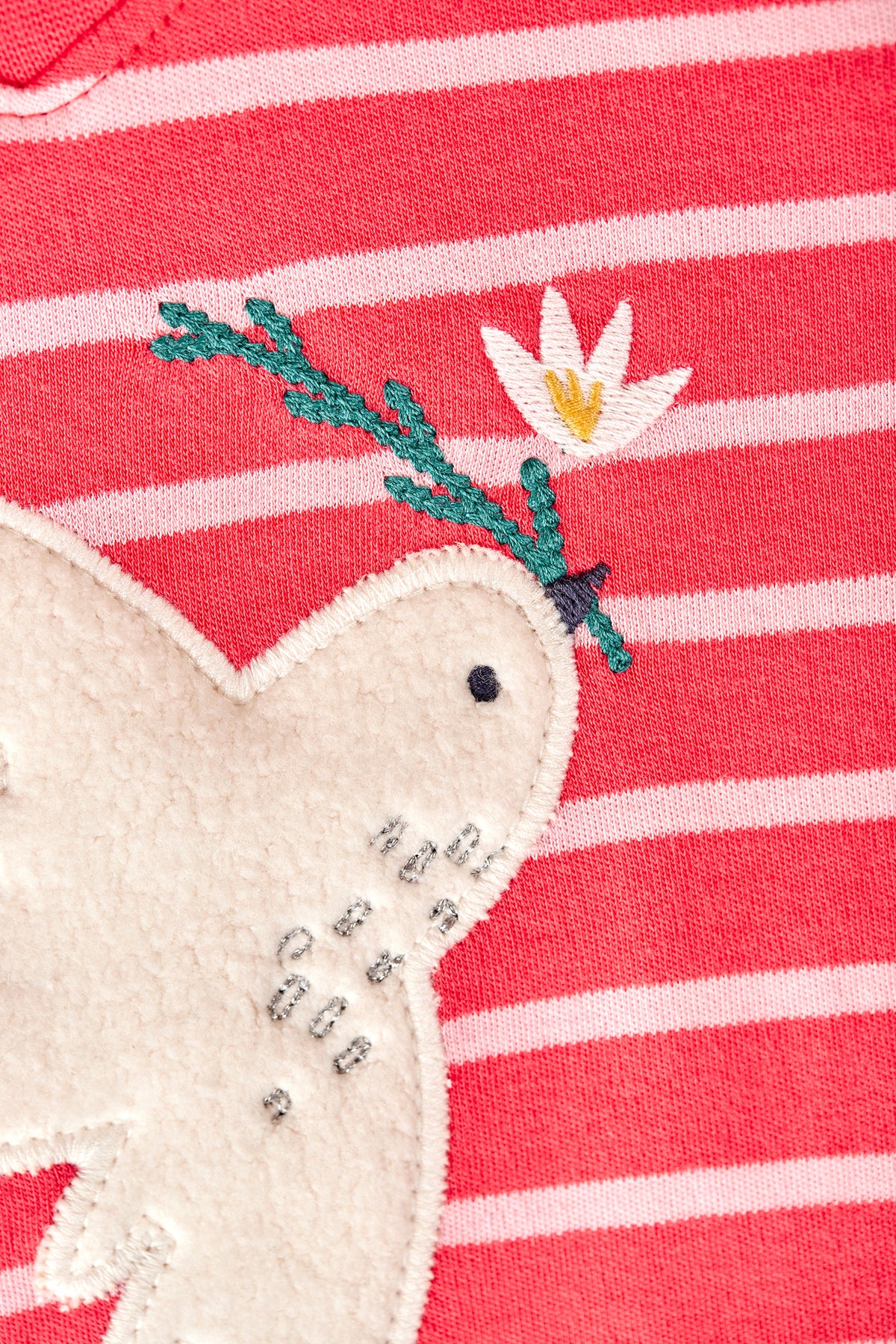 Frugi Easy On Top Long Sleeve - Watermelon Stripe/Ptarmigan