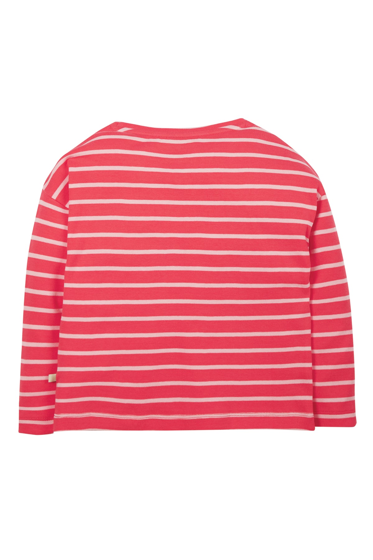 Frugi Tori Boxy Top Long Sleeve - Watermelon Stripe/Unicorn