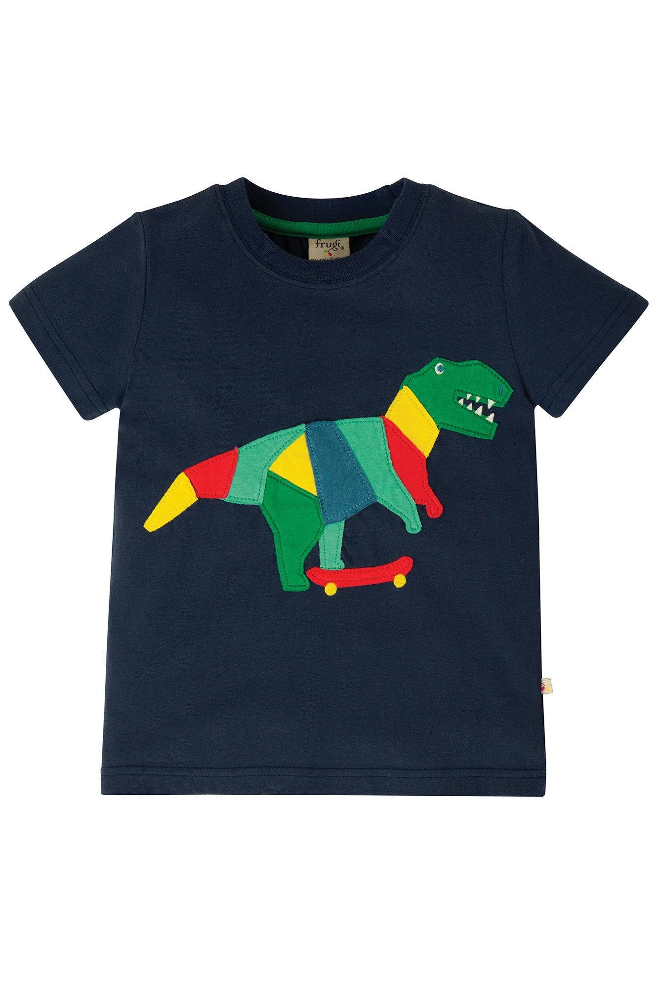 Frugi Stanley Applique T-Shirt Indigo/Dino
