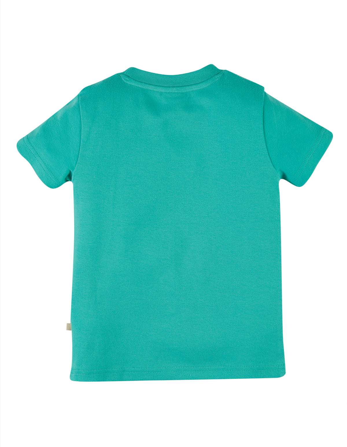Frugi Carsen T-Shirt Short Sleeve - Pacific Aqua/Elephant Applique