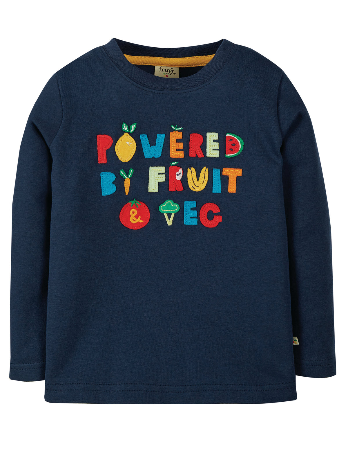 Frugi Chatter Top Long Sleeve - Indigo Fruit Applique
