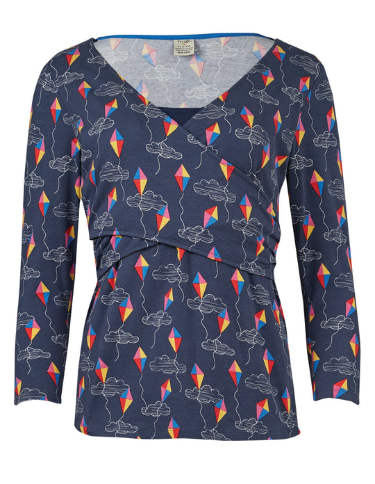 Frugi Adult Winnie Wrap Top Long Sleeve - Patang Festival