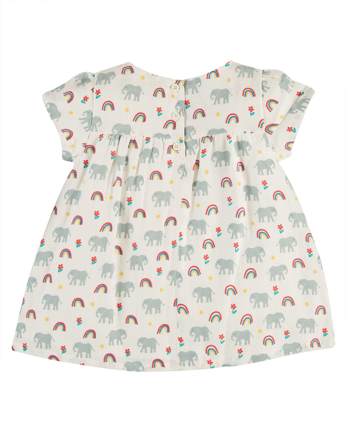 Frugi Meg Muslin Top Short Sleeve - Elephants