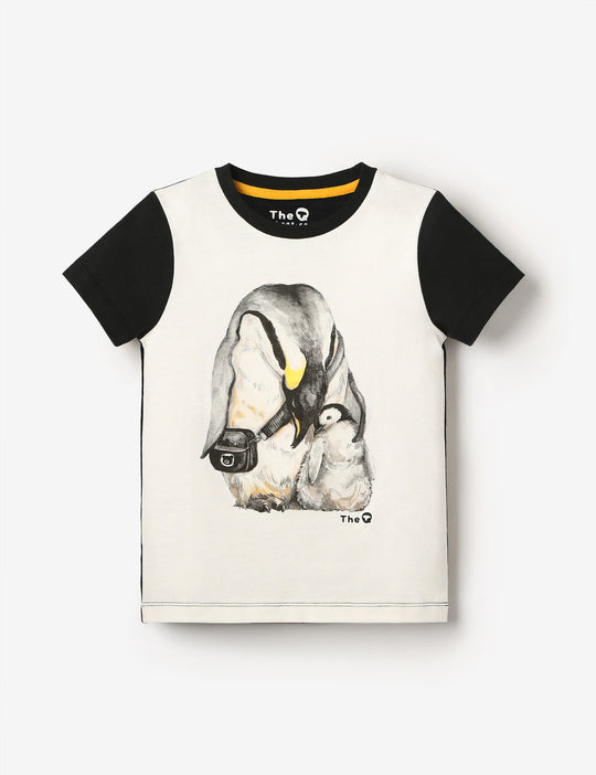 The QT Organic Classic Tee - Penguin Cuddle