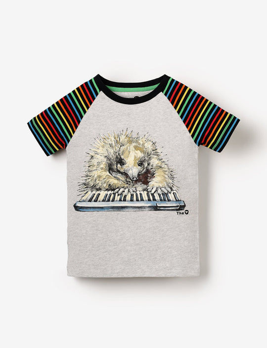 The QT Organic Raglan Tee - Echidna Pianist