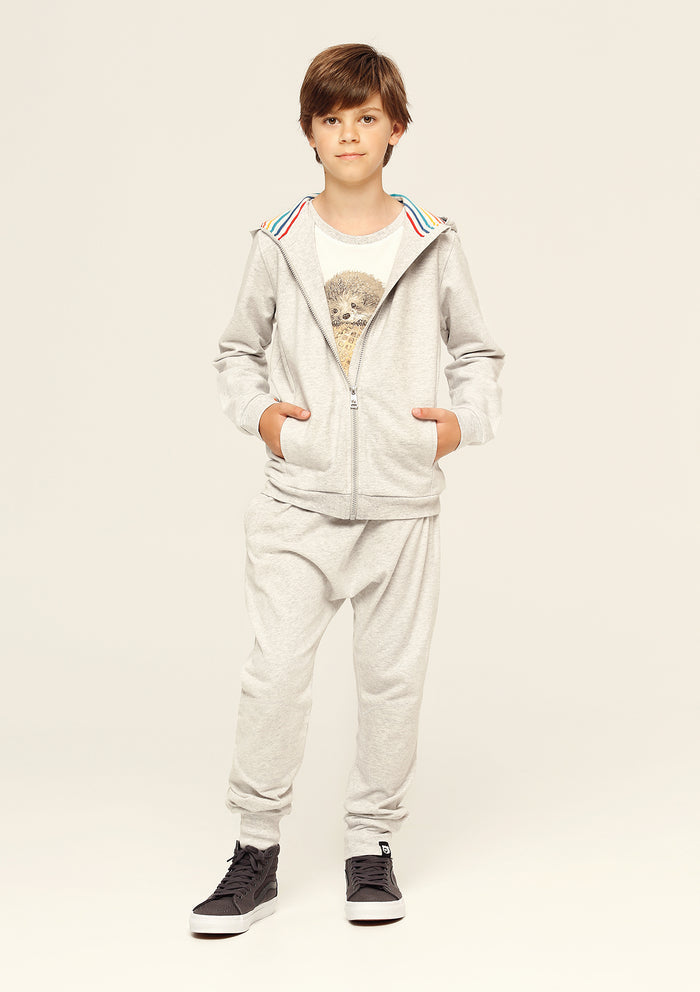 The Qt Organic Zip-Up Hoodie - Grey Marl