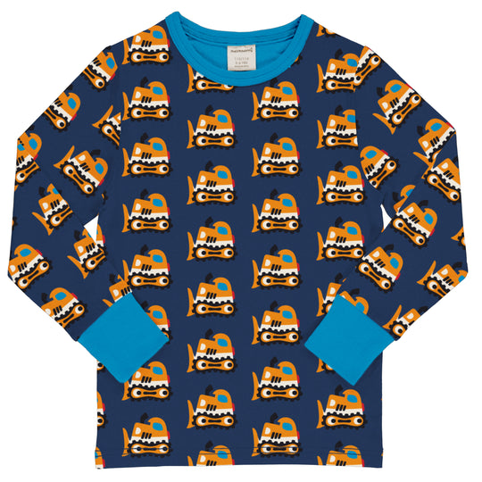 Maxomorra Top Long Sleeve - Bulldozer