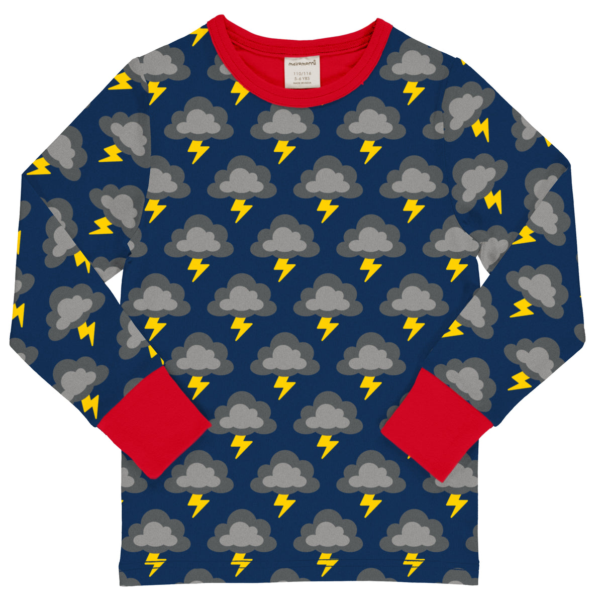Maxomorra Top Long Sleeve - Classic Lightning