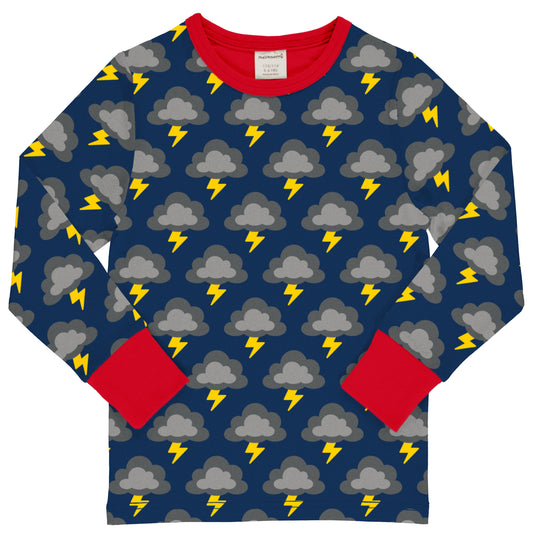 Maxomorra Top Long Sleeve - Classic Lightning