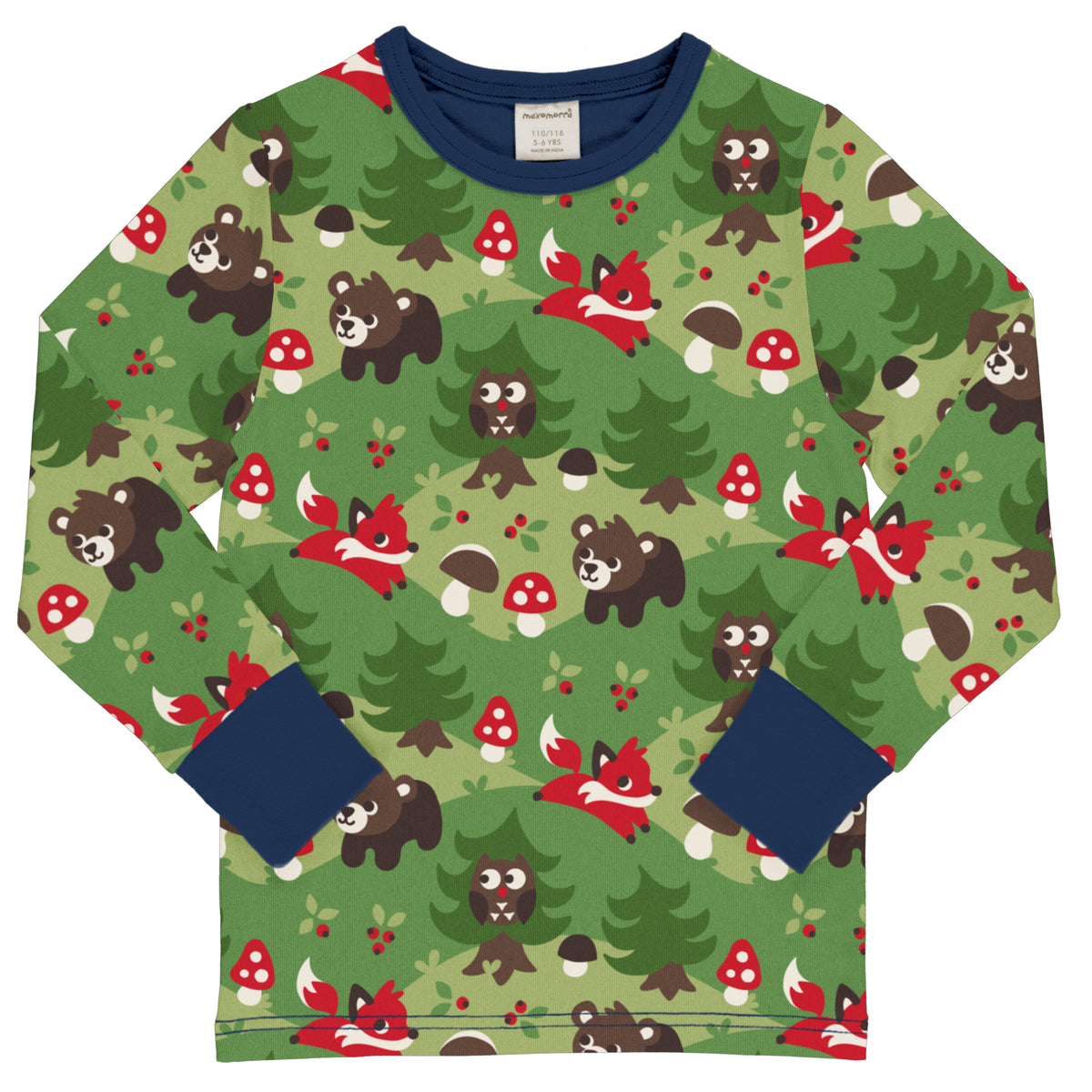 Maxomorra Top Long Sleeve - Forest