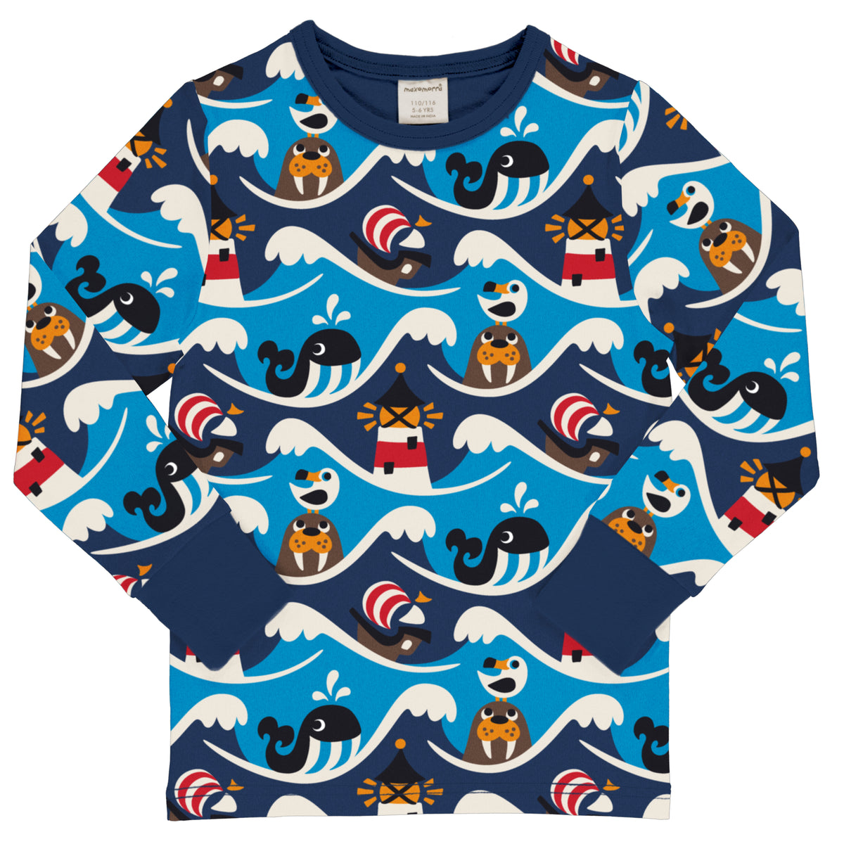Maxomorra Top Long Sleeve - Ocean