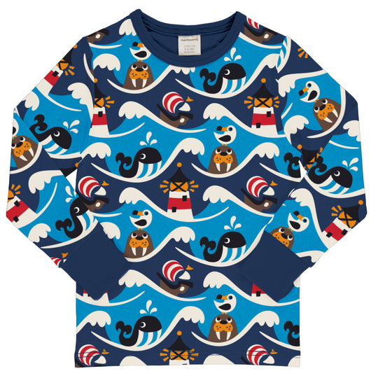 Maxomorra Top Long Sleeve - Ocean