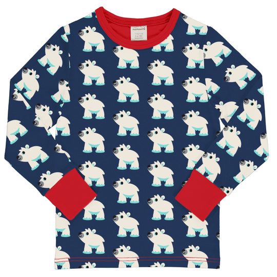 Maxomorra Top Long Sleeve - Polar Bear