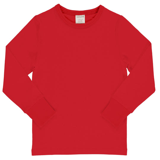 Maxomorra Top Long Sleeve - Solid Ruby
